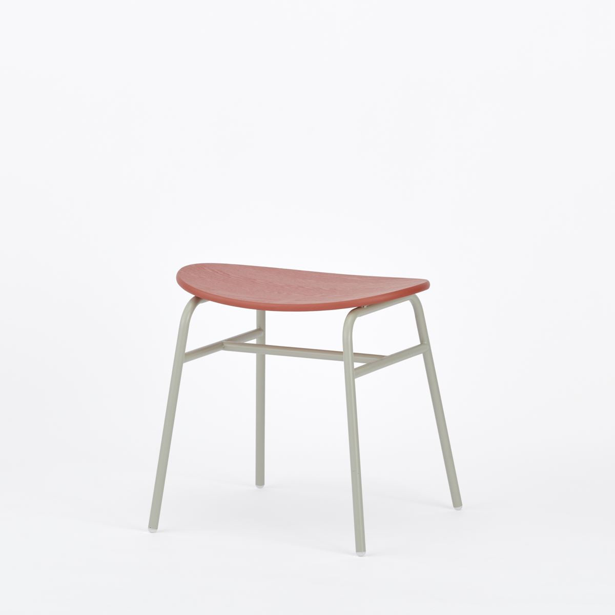 KUUM Stool kinoco - Gray White Steel Frame/Colored Wooden Seat / クーム スツール キノコ