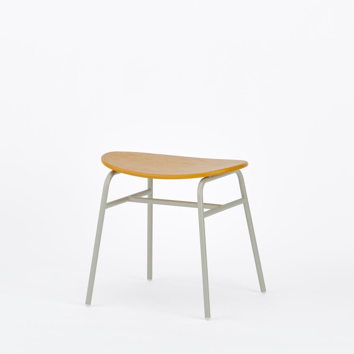 KUUM Stool kinoco - Gray White Steel Frame/Colored Wooden Seat / クーム スツール キノコ