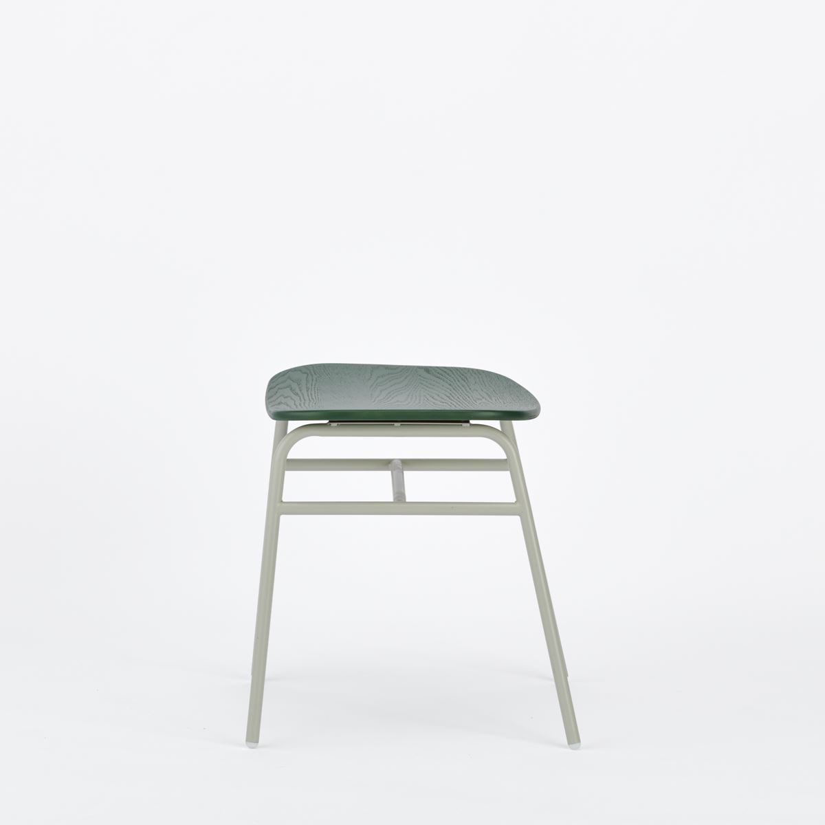 KUUM Stool shikaku - Gray White Steel Frame/Colored Wooden Seat / クーム スツール シカク