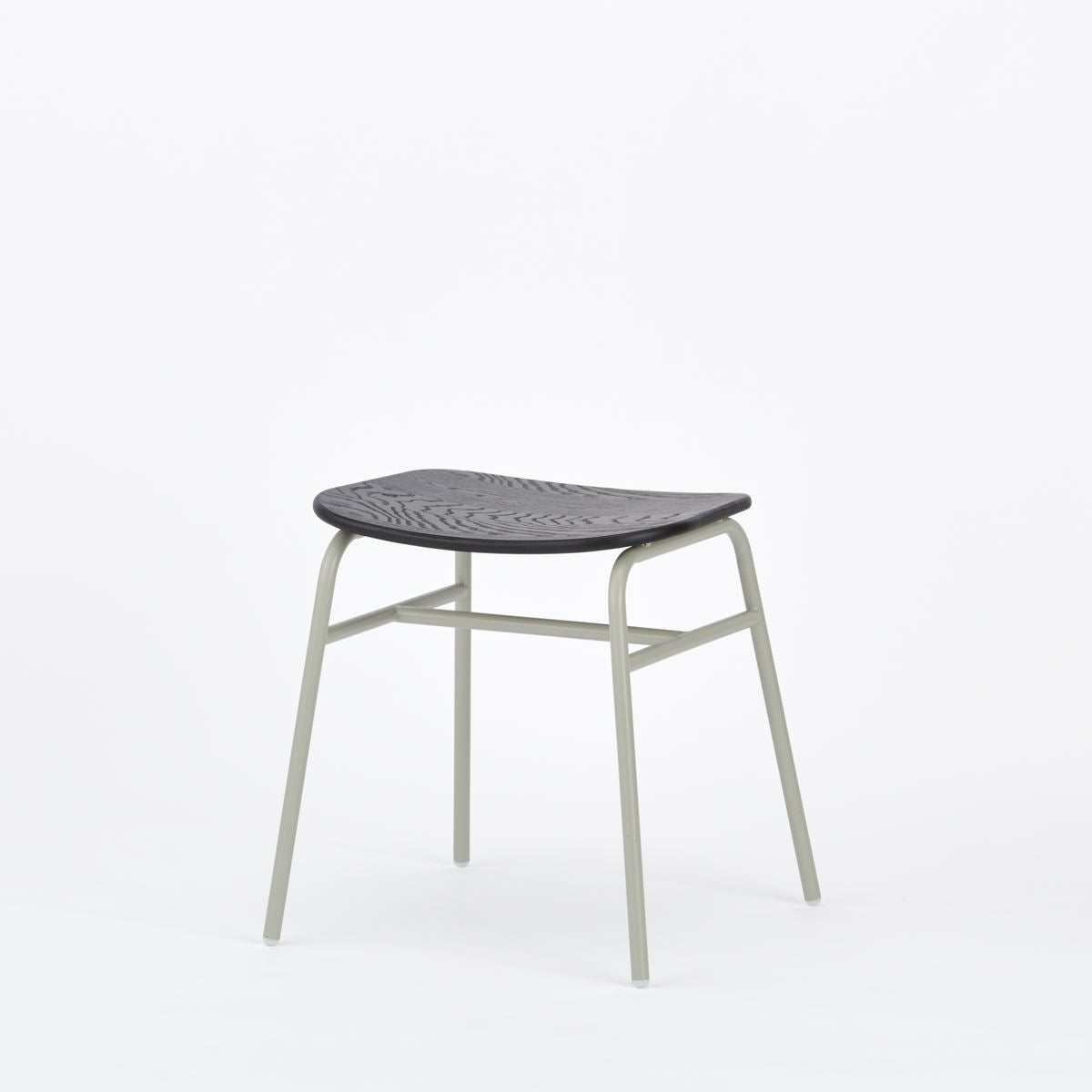 KUUM Stool shikaku - Gray White Steel Frame/Colored Wooden Seat / クーム スツール シカク