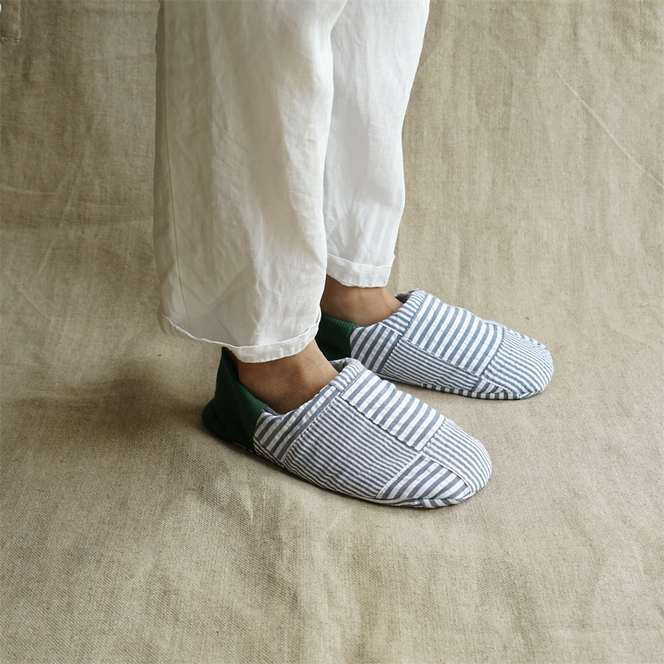 merippa House Shoes Soccer Patchwork×Nep sack / merippa ハウスシューズ サッカーパッチワーク×ネップサック