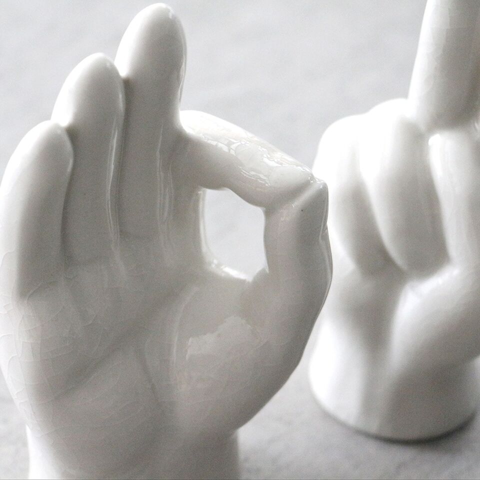 陶器ハンドオブジェ OK 使用例