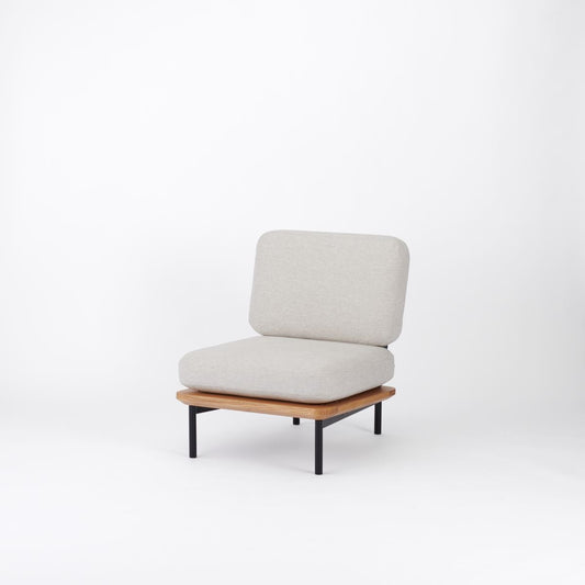 KUUM ソファ 一人掛け 幅65cm | 鉄フレームx天然木アッシュ台座