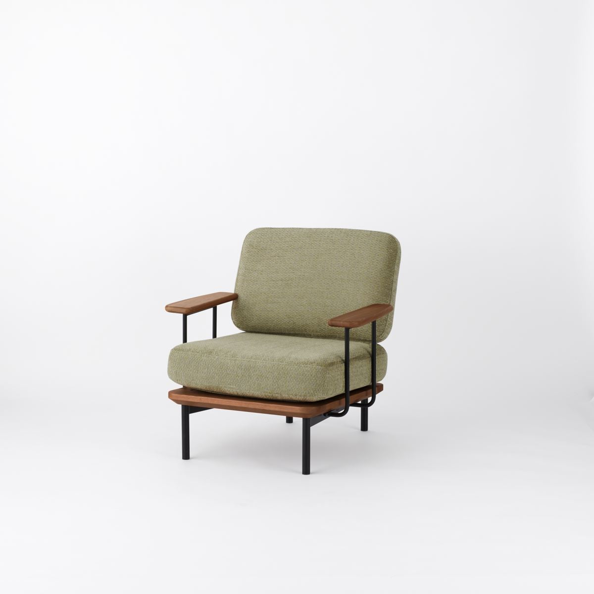 KUUM Sofa 1 seater Double arm - Steel Frame/Brown / クーム ソファ
