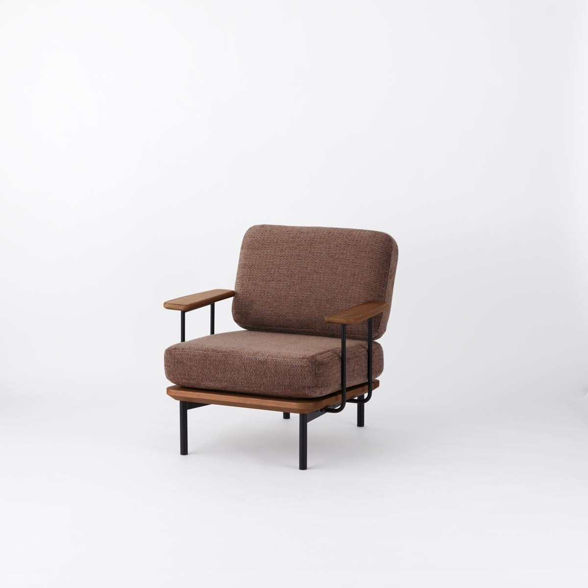 KUUM Sofa 1 seater Double arm - Steel Frame/Brown / クーム ソファ