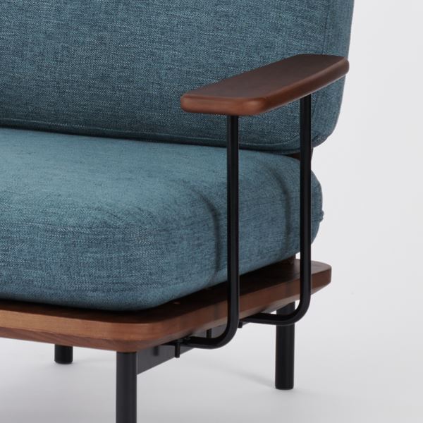 KUUM Sofa 1 seater Double arm - Steel Frame/Brown / クーム ソファ