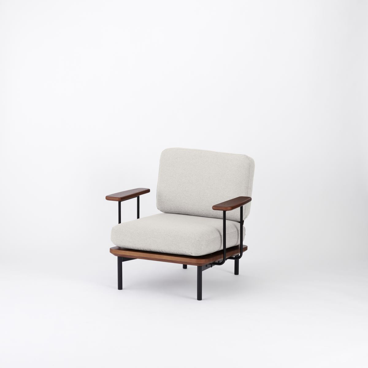 KUUM Sofa 1 seater Double arm - Steel Frame/Brown / クーム ソファ