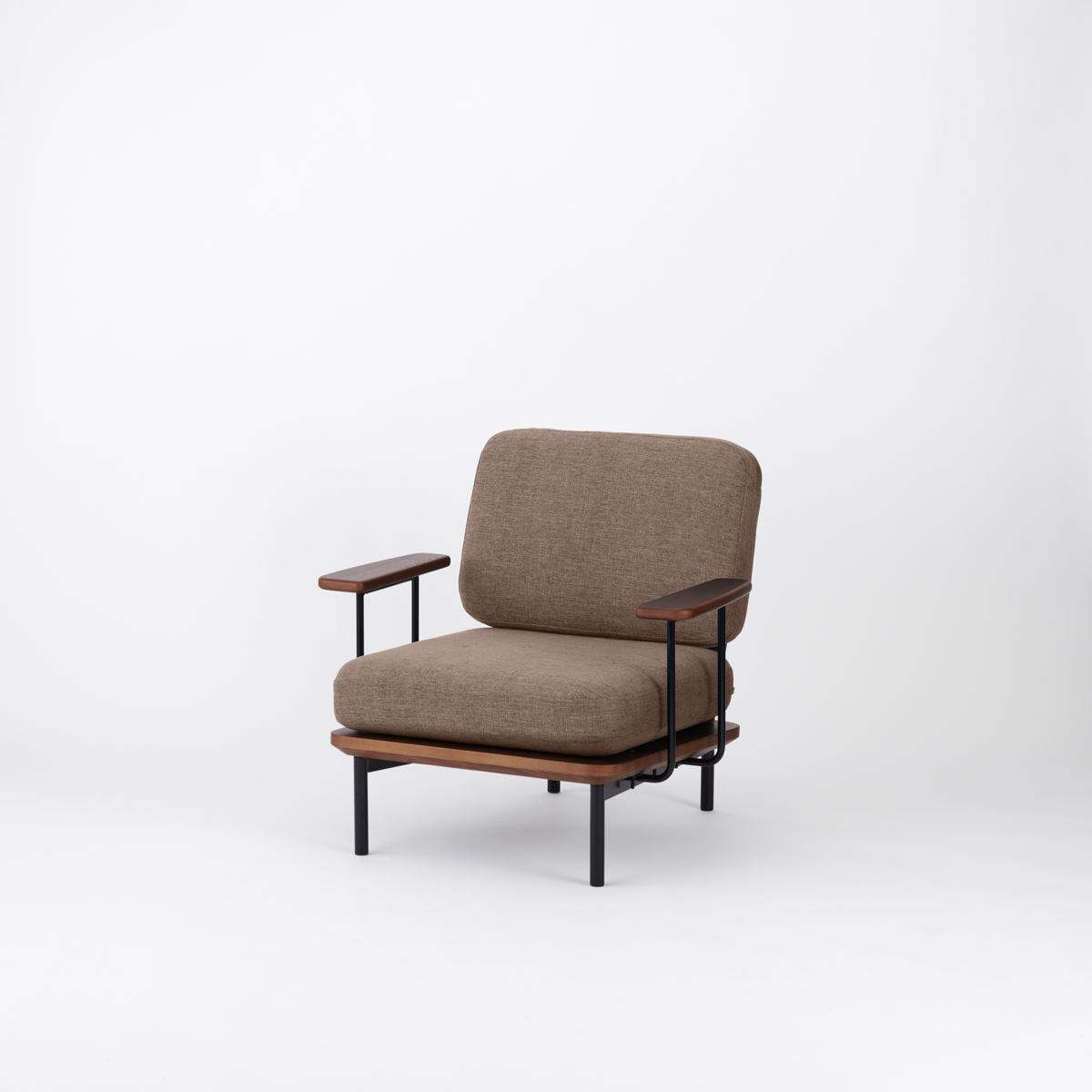 KUUM Sofa 1 seater Double arm - Steel Frame/Brown / クーム ソファ
