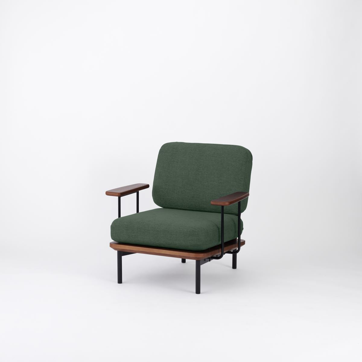 KUUM Sofa 1 seater Double arm - Steel Frame/Brown / クーム ソファ