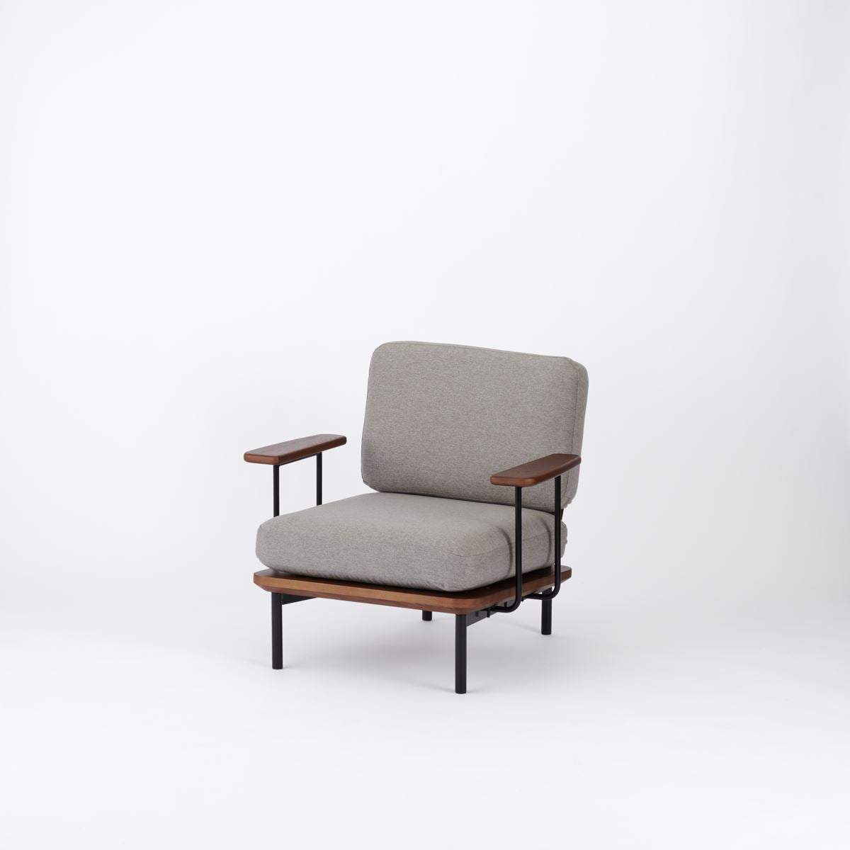 KUUM Sofa 1 seater Double arm - Steel Frame/Brown / クーム ソファ