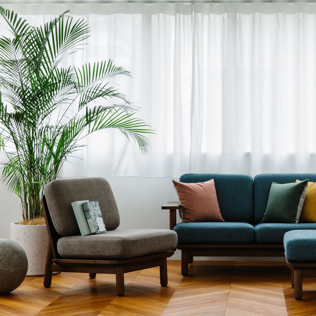 KUUM Sofa 1 seater - Wooden Frame/Brown / クーム ソファ