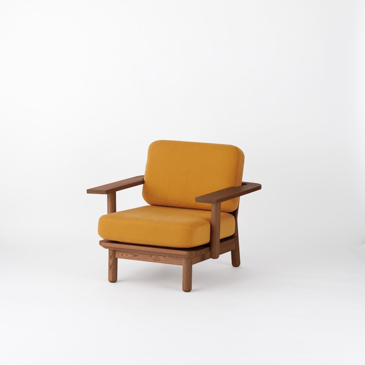KUUM Sofa 1 seater Double arm - Wooden Frame/Brown / クーム ソファ