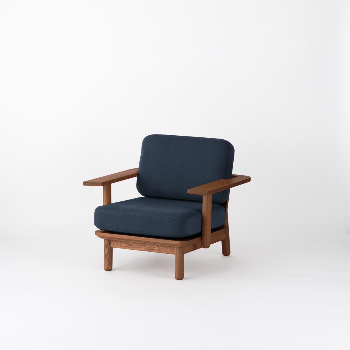 KUUM Sofa 1 seater Double arm - Wooden Frame/Brown / クーム ソファ
