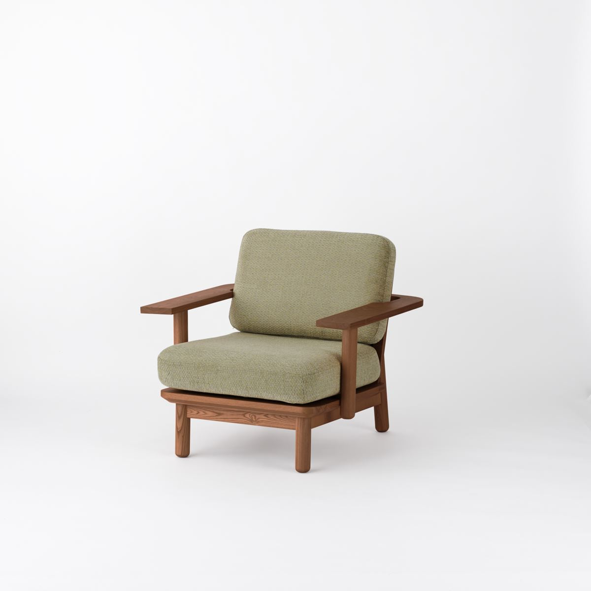 KUUM Sofa 1 seater Double arm - Wooden Frame/Brown / クーム ソファ