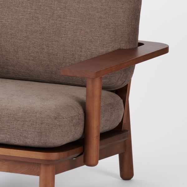 KUUM Sofa 1 seater Double arm - Wooden Frame/Brown / クーム ソファ