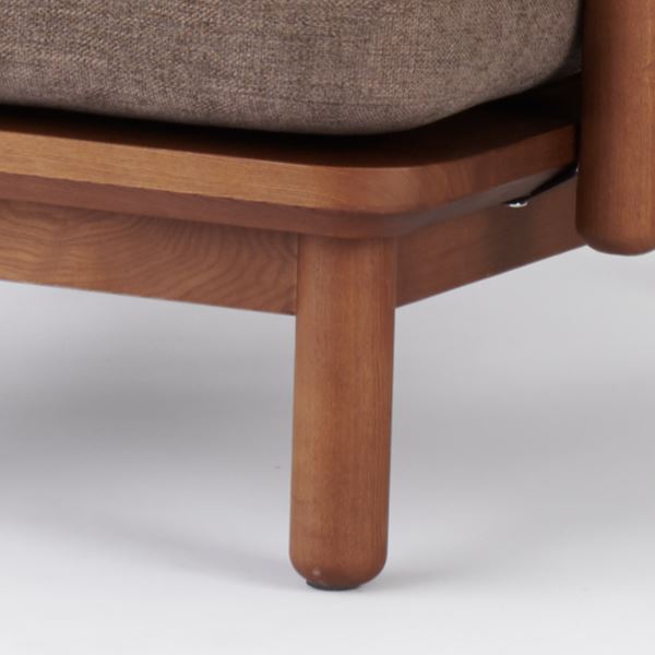 KUUM Sofa 1 seater Double arm - Wooden Frame/Brown / クーム ソファ