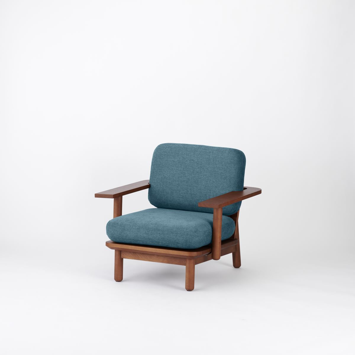 KUUM Sofa 1 seater Double arm - Wooden Frame/Brown / クーム ソファ