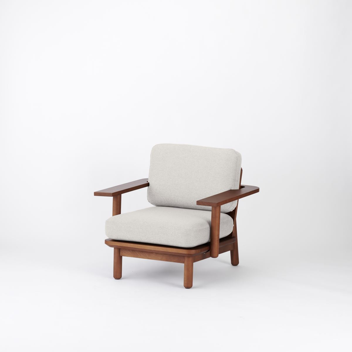KUUM Sofa 1 seater Double arm - Wooden Frame/Brown / クーム ソファ