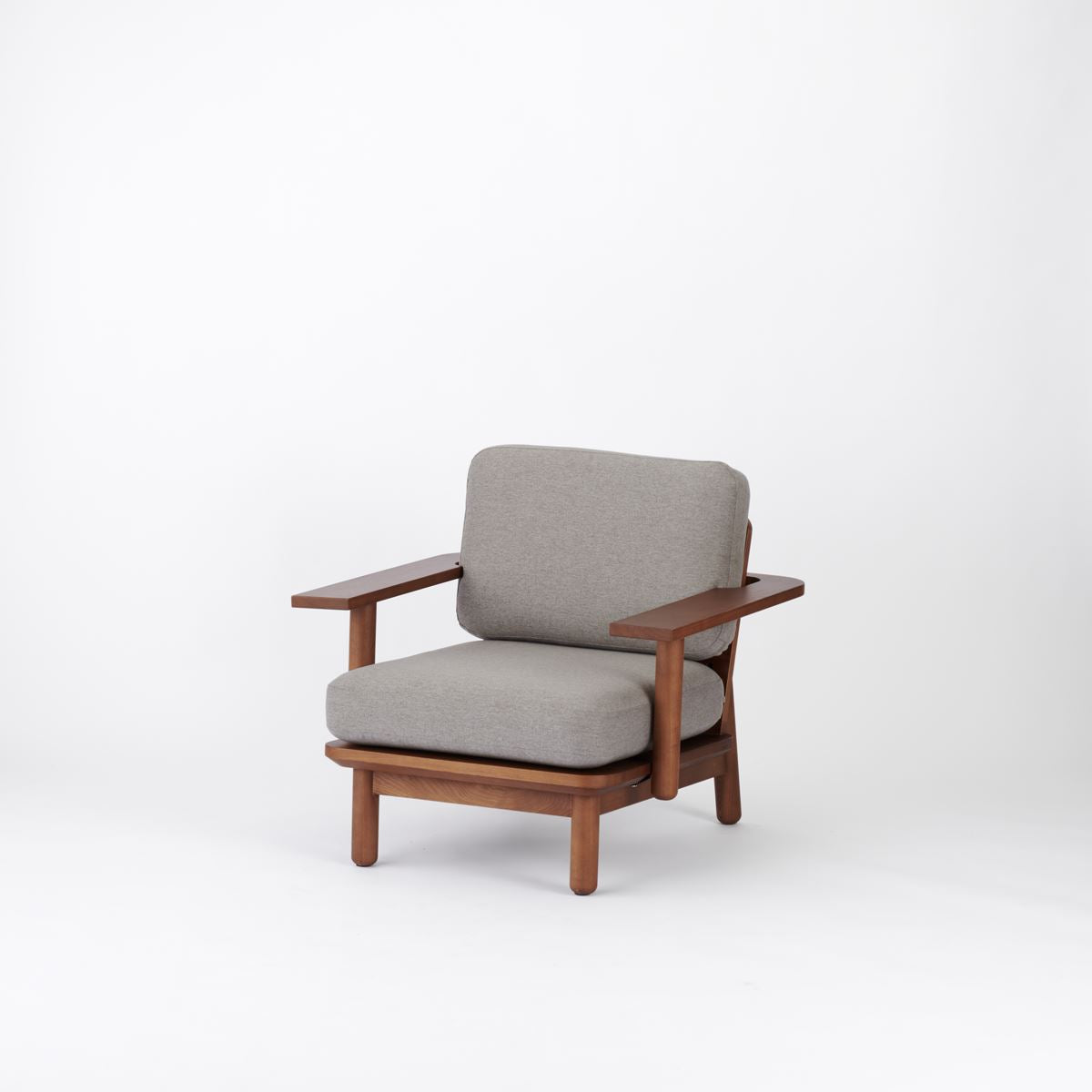KUUM Sofa 1 seater Double arm - Wooden Frame/Brown / クーム ソファ