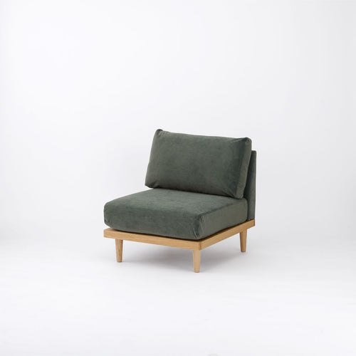 ダスティグリーン / やや硬め / 木脚ナチュラル