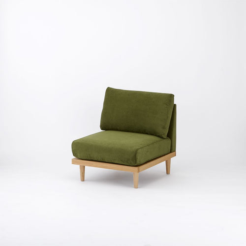 モスグリーン / やや硬め / 木脚ナチュラル