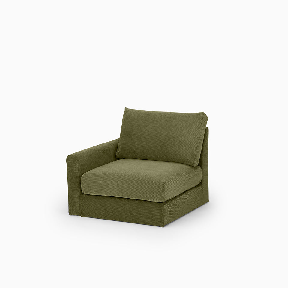 KUUM フルカバーソファ 1人掛け 幅80cm | 片肘スリムタイプ