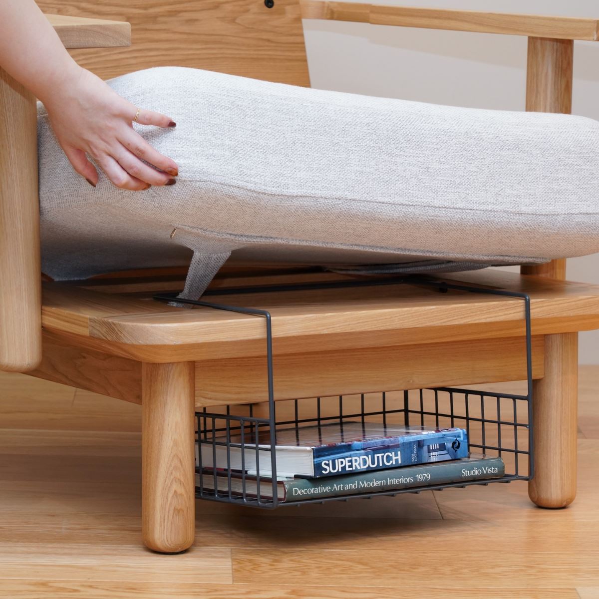 KUUM ソファ木・鉄フレーム対応 収納かご