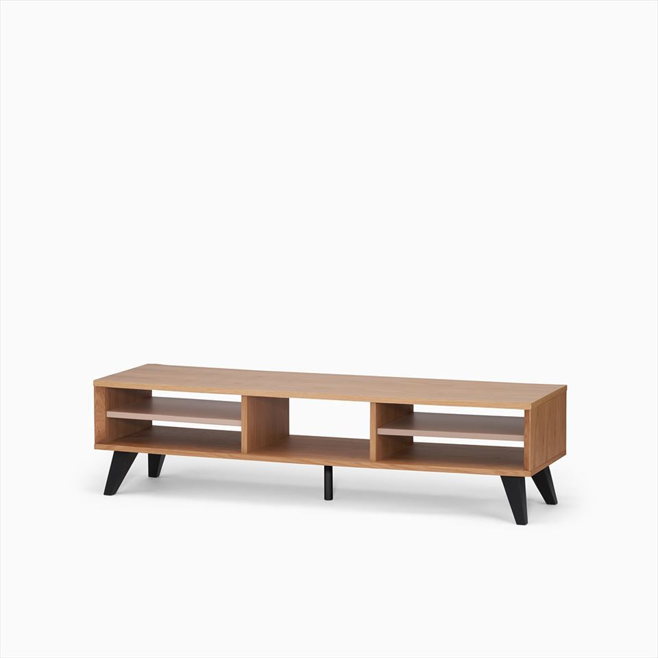 KUUM Linear Wood Low Board W1600 Natural_Wooden legs / クーム リニアウッド ローボード