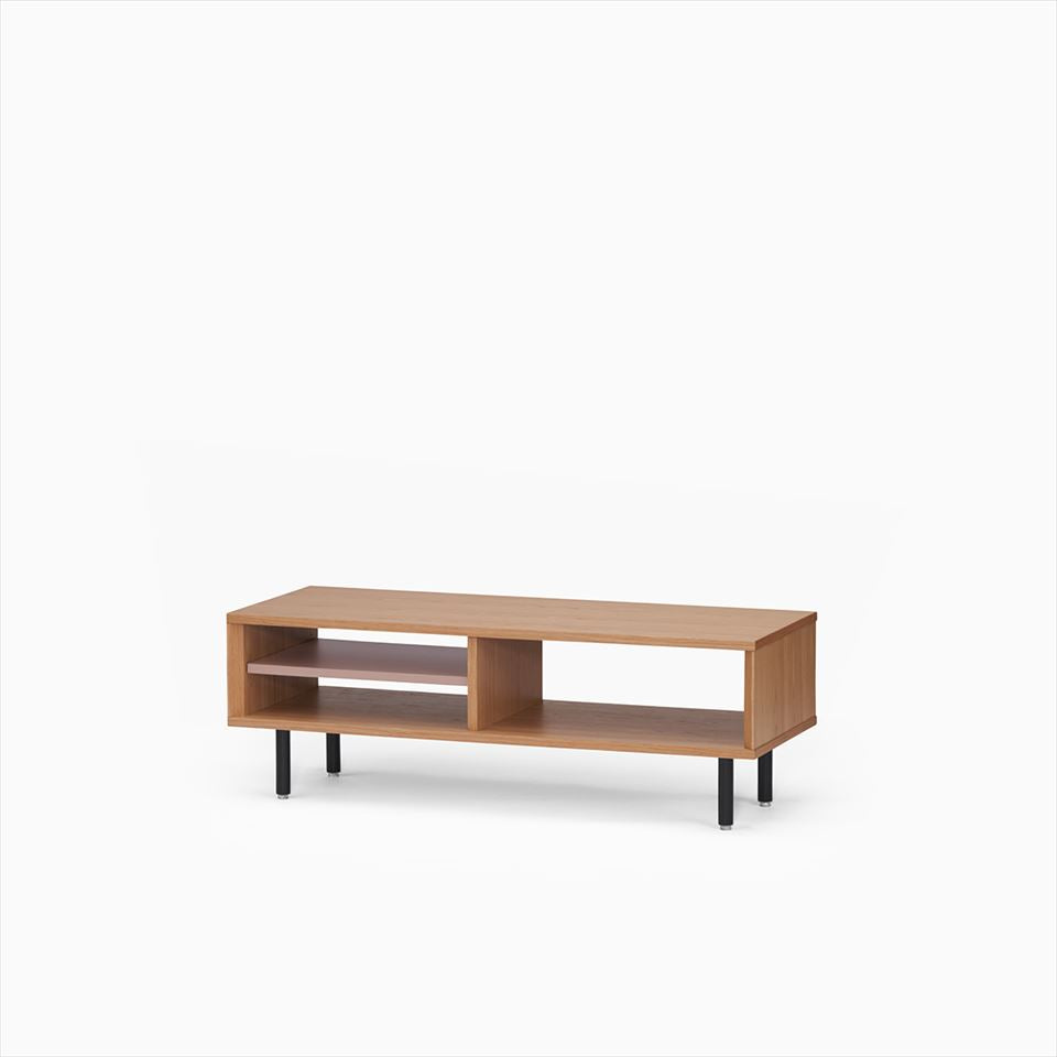 KUUM Linear Wood Low Board W1200 Natural_Steel legs / クーム リニアウッド ローボード