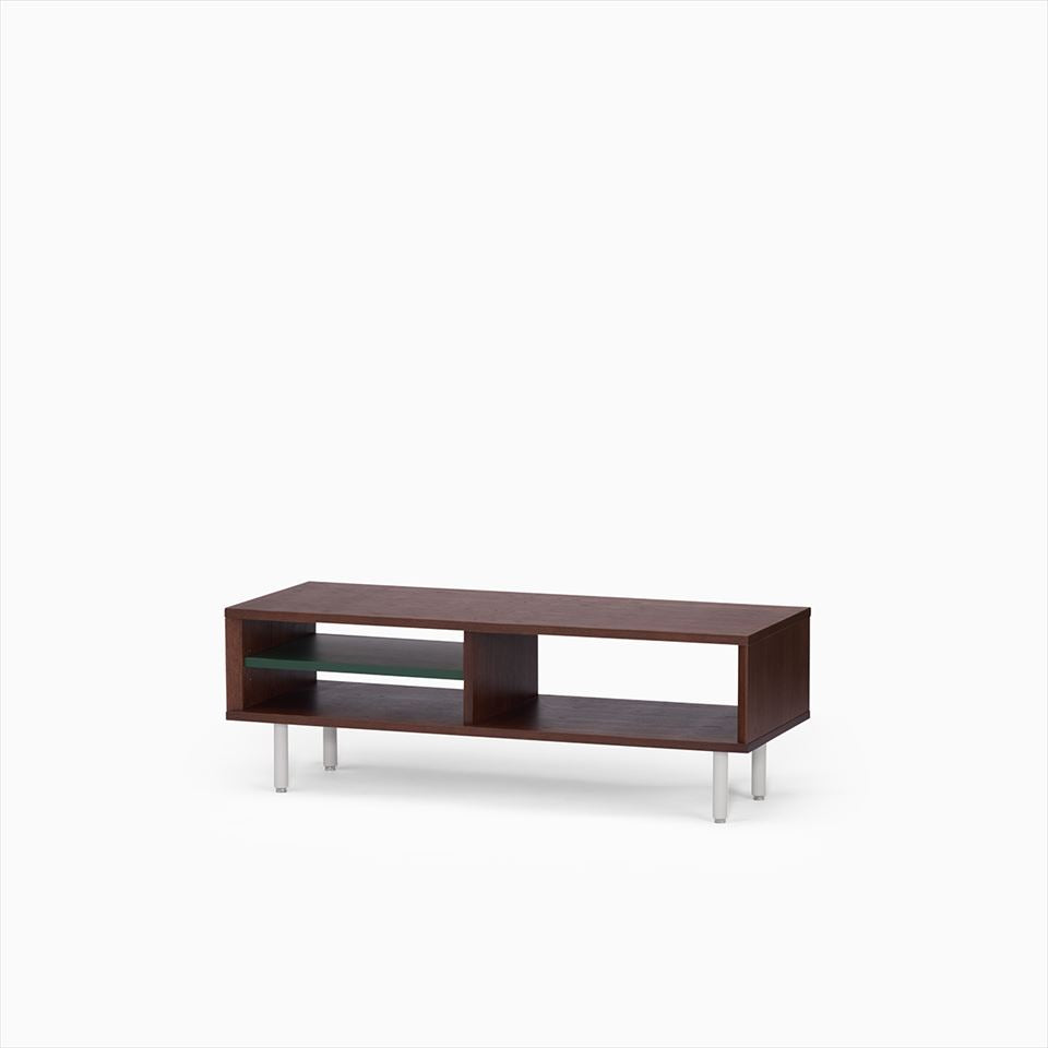 KUUM Linear Wood Low Board W1200 Brown_Steel legs