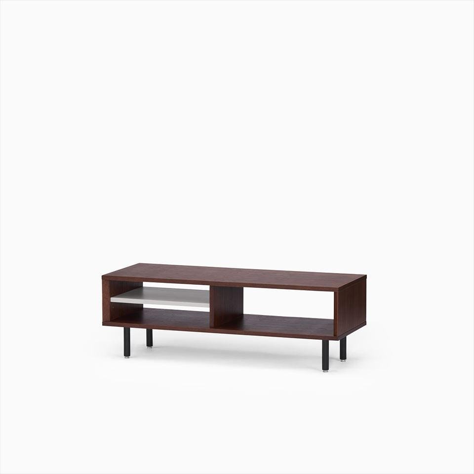 KUUM Linear Wood Low Board W1200 Brown_Steel legs