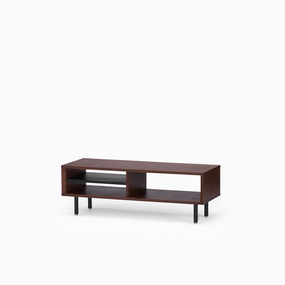 KUUM Linear Wood Low Board W1200 Brown_Steel legs