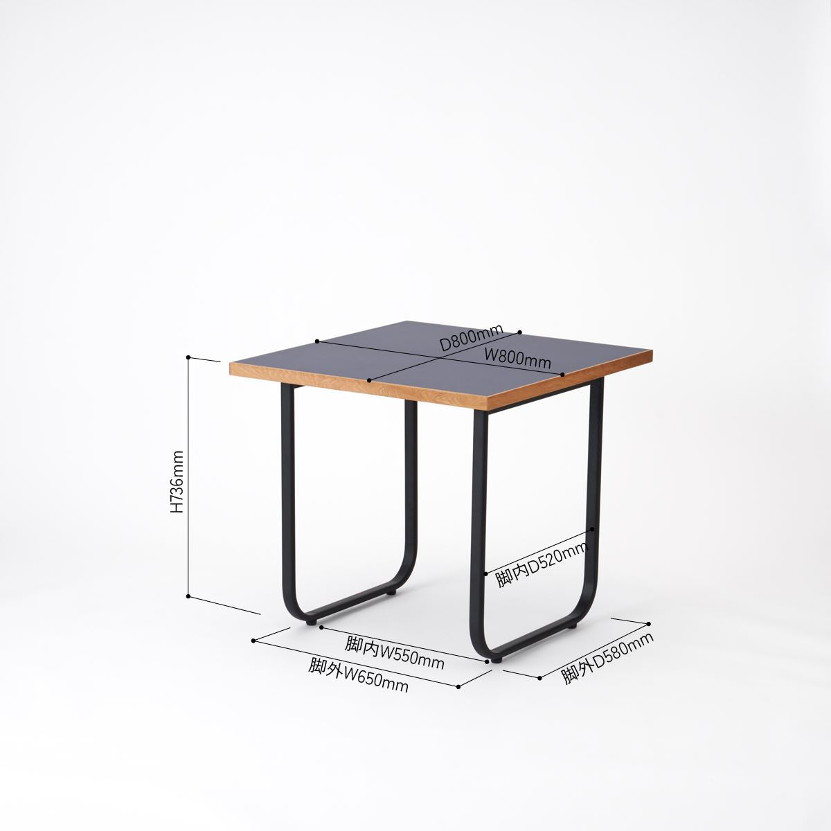 KUUM Table メラミンネイビー 2人掛けダイニングセットA / クーム テーブル