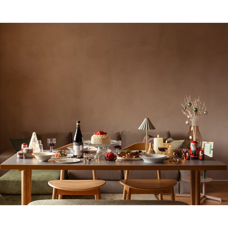 KUUM テーブル180x80cm | メラミングレー6人用 ダイニングテーブル