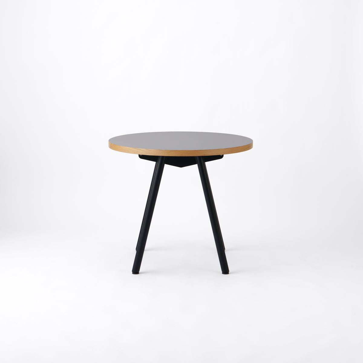 KUUM Round Table メラミン/Gray 2人掛けダイニング セットB(3点セット)