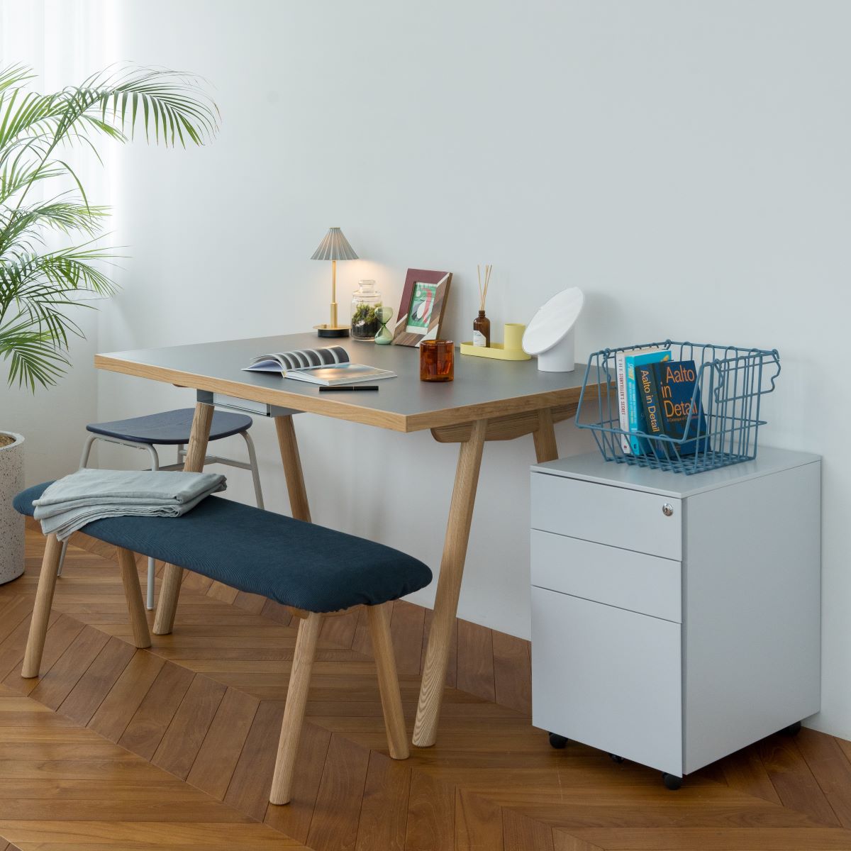 KUUM テーブル120x60cm | メラミングレー ダイニングテーブル・ワークデスク