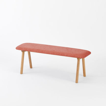 KUUM Bench - Natural Wooden Frame / クーム ベンチサーモンレッド