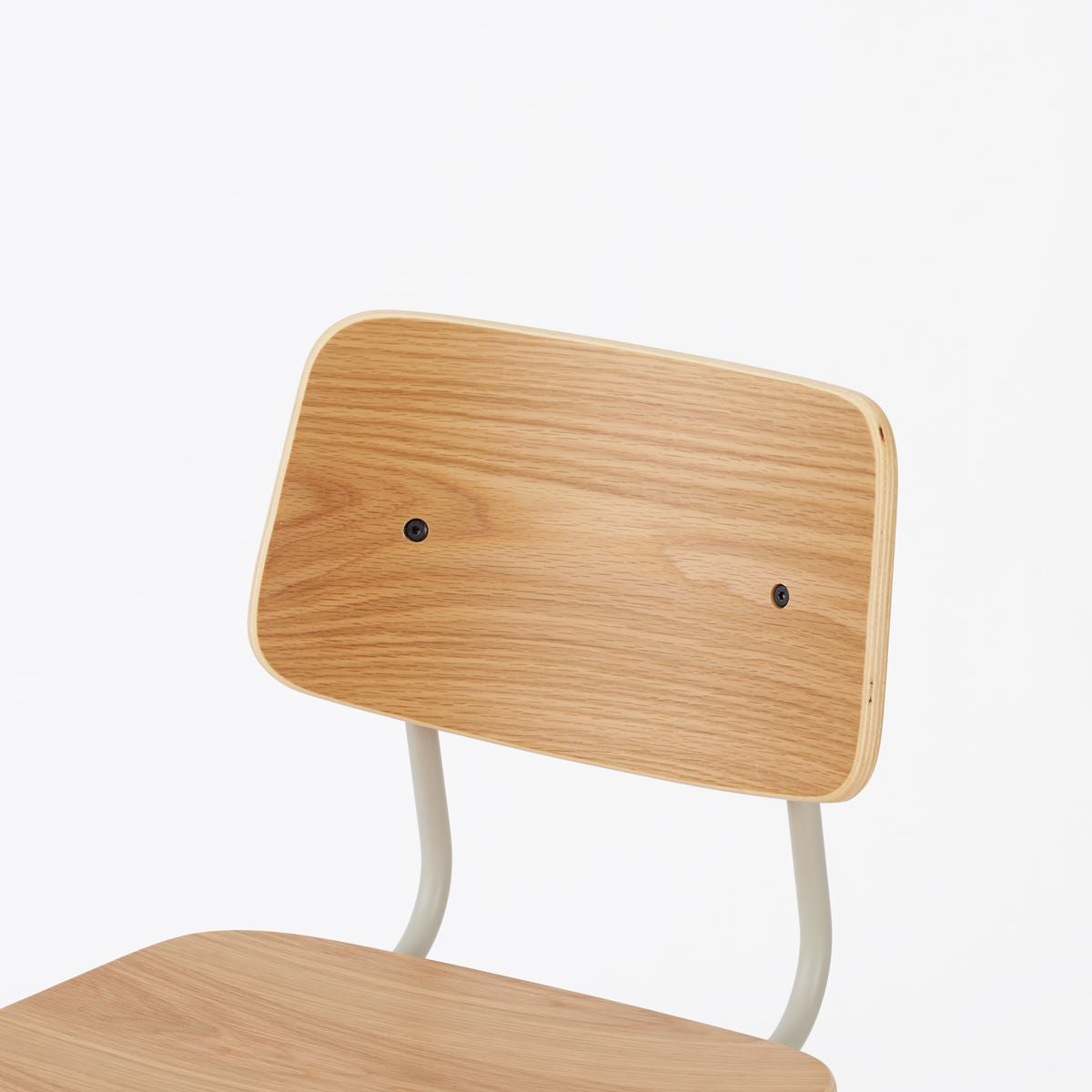 KUUM  Chair shikaku - Gray White Steel Frame/Wooden Back / クーム チェア シカク