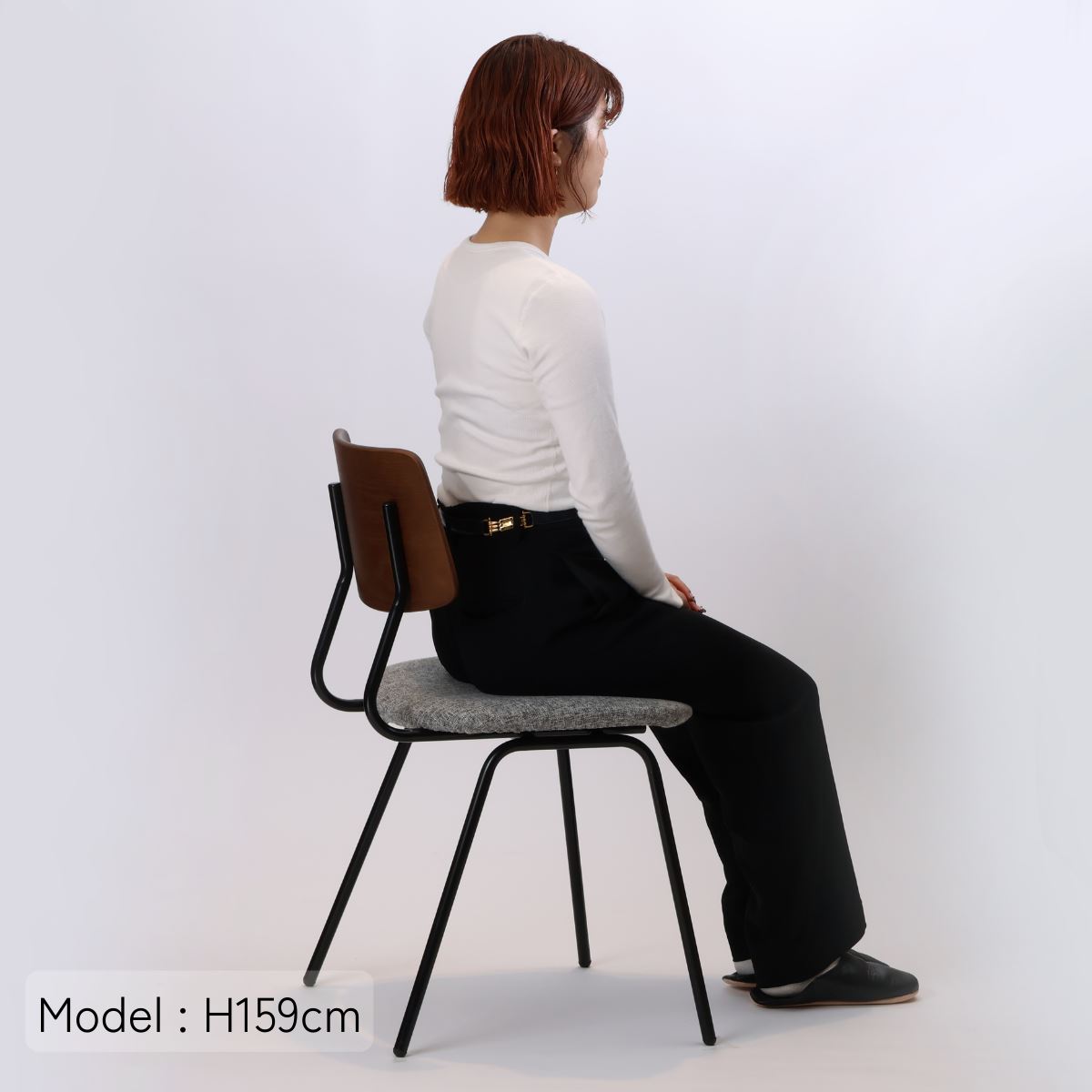 KUUM  Chair shikaku - Black Steel Frame/Cushion/Brown Back / クーム チェア シカク
