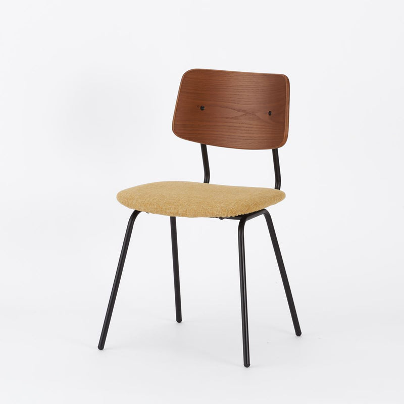 KUUM  Chair shikaku - Black Steel Frame/Cushion/Brown Back / クーム チェア シカク