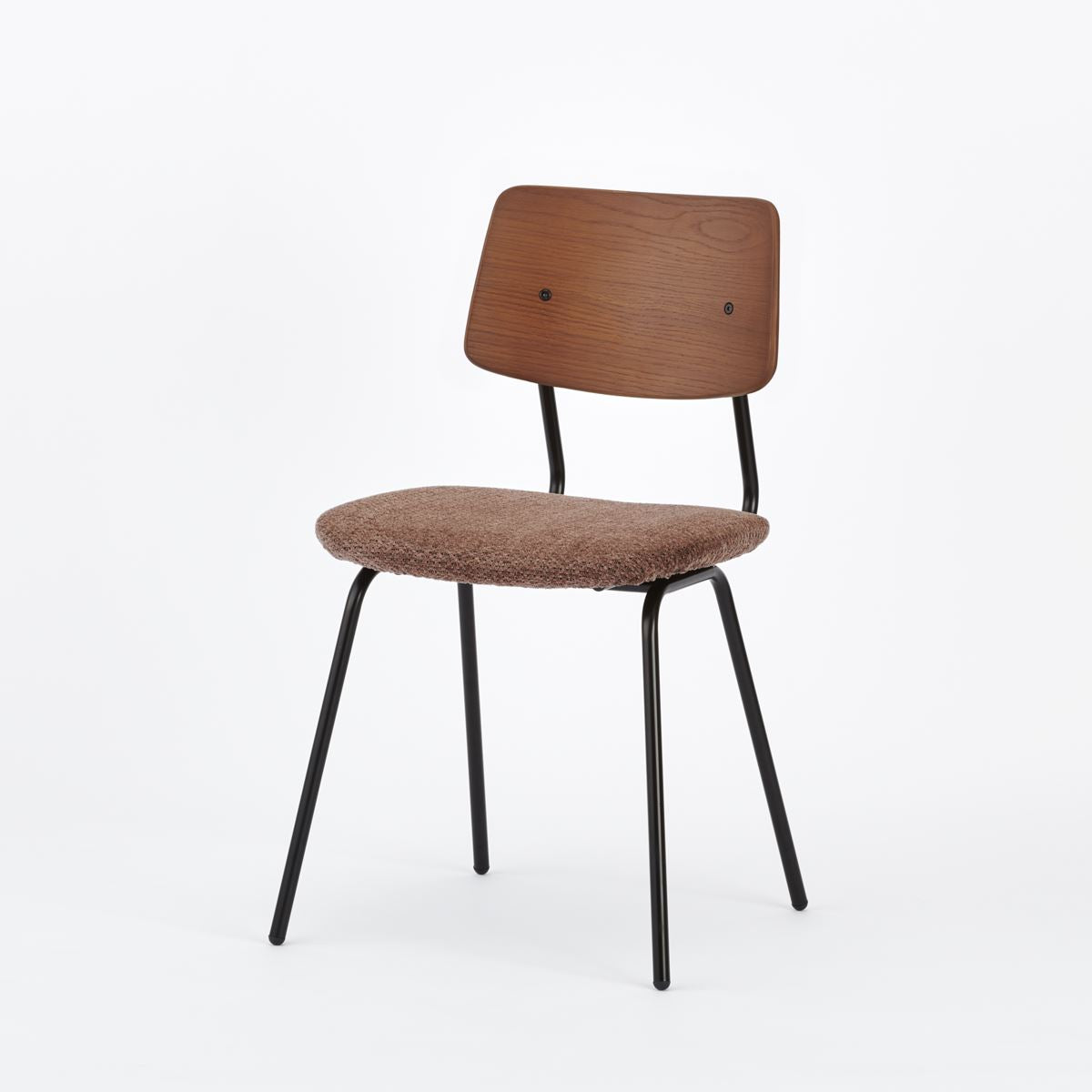KUUM  Chair shikaku - Black Steel Frame/Cushion/Brown Back / クーム チェア シカク