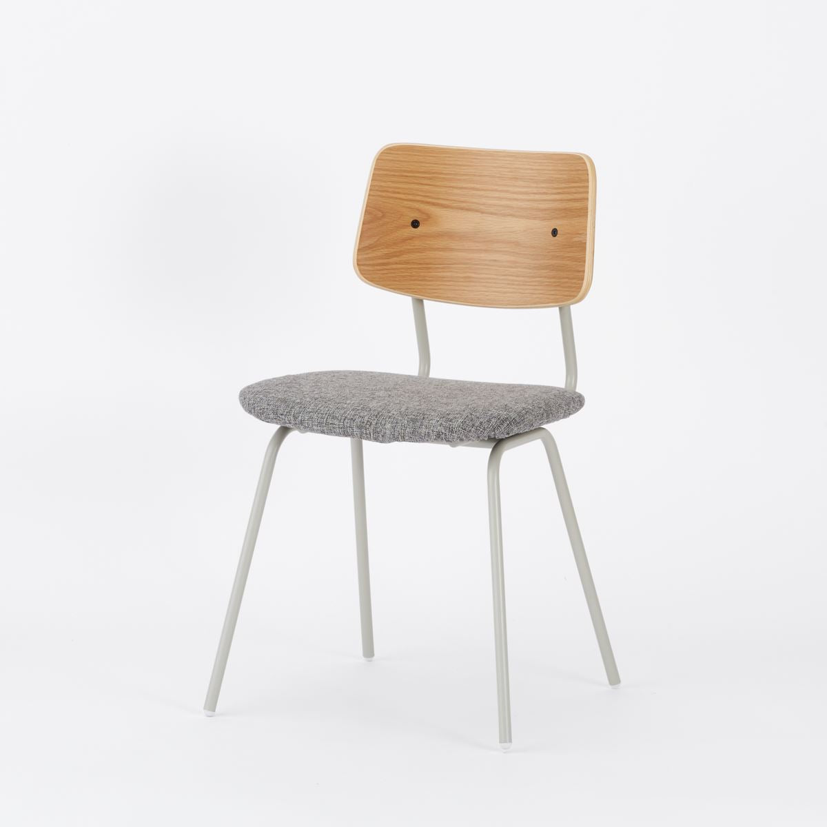 KUUM  Chair shikaku - Gray White Steel Frame/Cushion/Natural Back / クーム チェア シカク