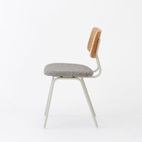 KUUM  Chair shikaku - Gray White Steel Frame/Cushion/Natural Back / クーム チェア シカク