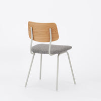 KUUM  Chair shikaku - Gray White Steel Frame/Cushion/Natural Back / クーム チェア シカク