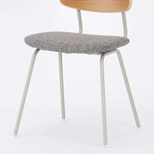 KUUM  Chair shikaku - Gray White Steel Frame/Cushion/Natural Back / クーム チェア シカク