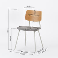 KUUM  Chair shikaku - Gray White Steel Frame/Cushion/Natural Back / クーム チェア シカク