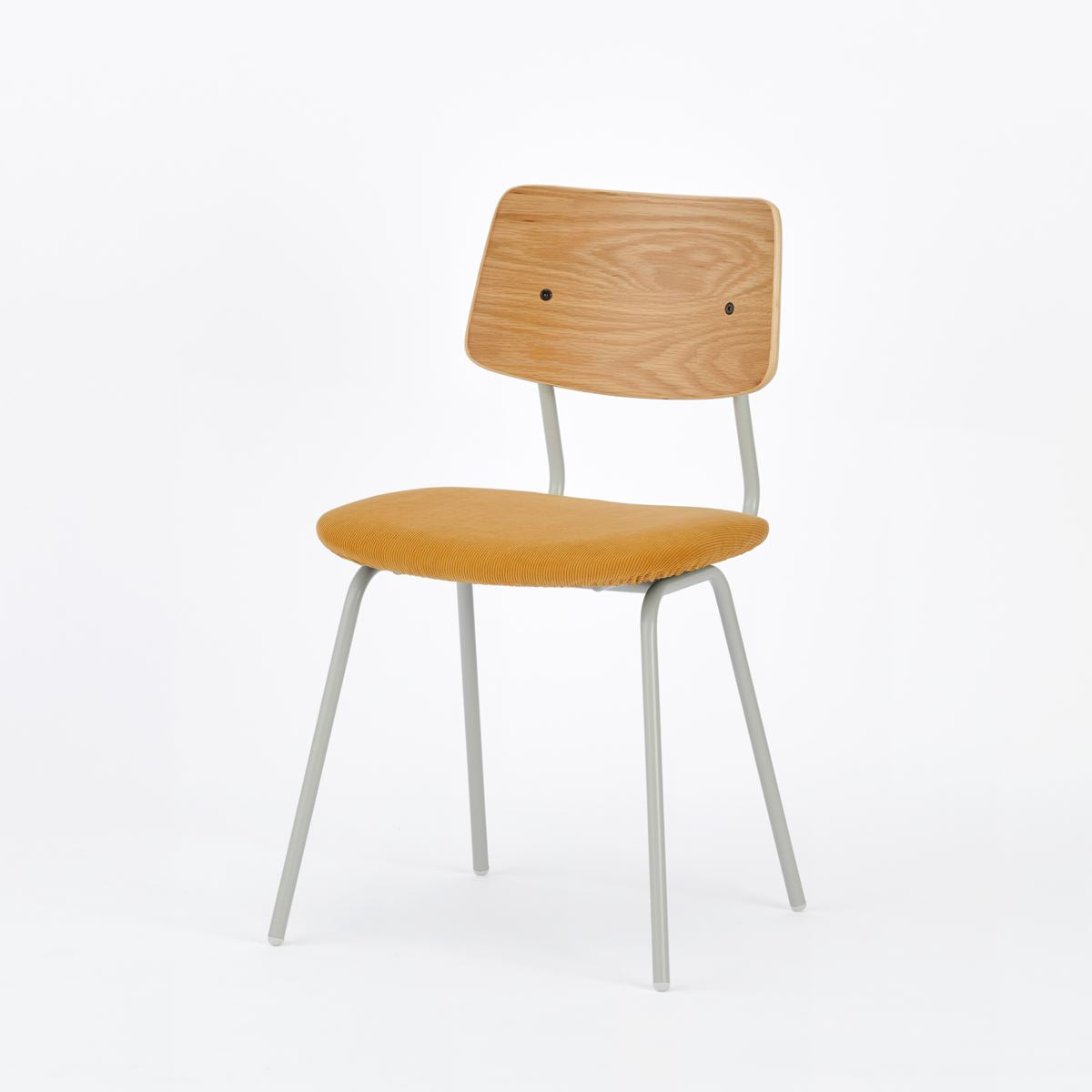 KUUM  Chair shikaku - Gray White Steel Frame/Cushion/Natural Back / クーム チェア シカク