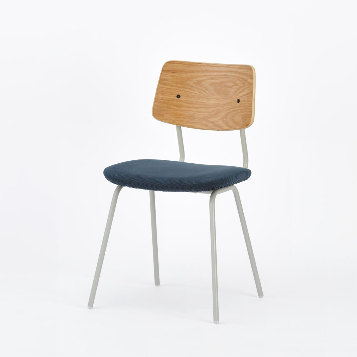 KUUM  Chair shikaku - Gray White Steel Frame/Cushion/Natural Back / クーム チェア シカク