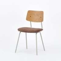 KUUM  Chair shikaku - Gray White Steel Frame/Cushion/Natural Back / クーム チェア シカク