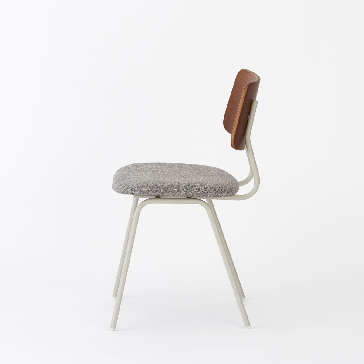 KUUM  Chair shikaku - Gray White Steel Frame/Cushion/Brown Back / クーム チェア シカク